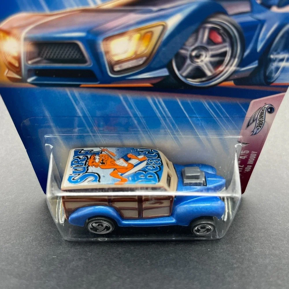 Hot Wheels 1940's Ford Woody‎ Woodie Blue Crank ITZ Surf Beat Diecast 1/64 #146